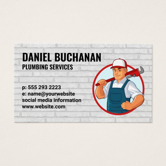 Contractor | Plumber Logo Visitkort (Framsidan)