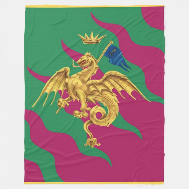 Contrada del Drago (Dragon) Palio di Siena Fleecefilt (Framsidan)