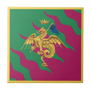 Contrada del Drago (Dragon) Palio di Siena Kakelplatta
