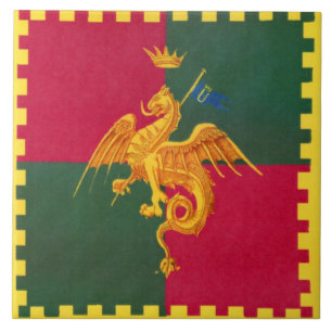 Contrada del Drago (Dragon) Palio di Siena Kakelplatta