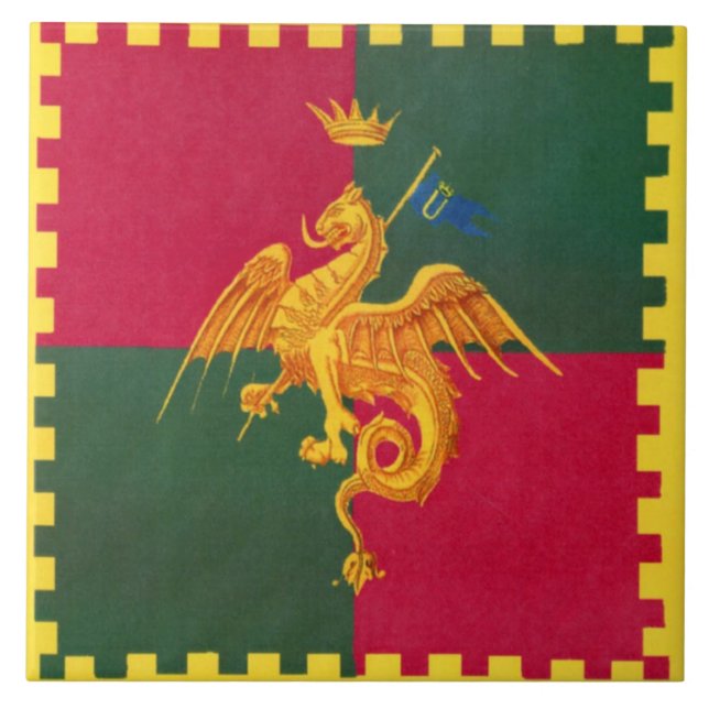 Contrada del Drago (Dragon) Palio di Siena Kakelplatta (Framsidan)