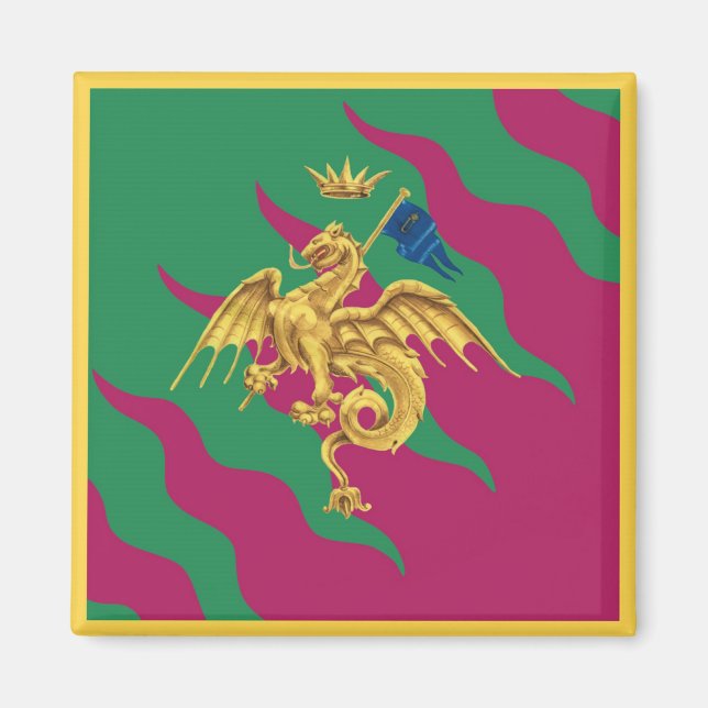 Contrada del Drago (Dragon) Palio di Siena Magnet (Framsidan)