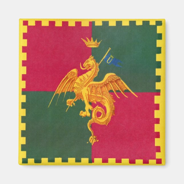 Contrada del Drago (Dragon) Palio di Siena Magnet (Framsidan)