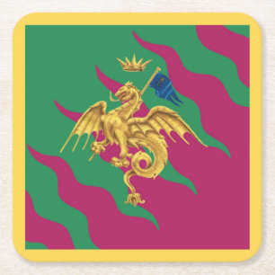 Contrada del Drago (Dragon) Palio di Siena Underlägg Papper Kvadrat