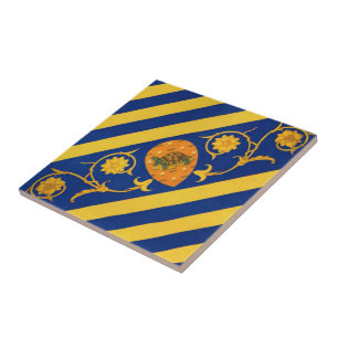 Contrada della Tartuca (Tortoise) Palio di Siena Kakelplatta