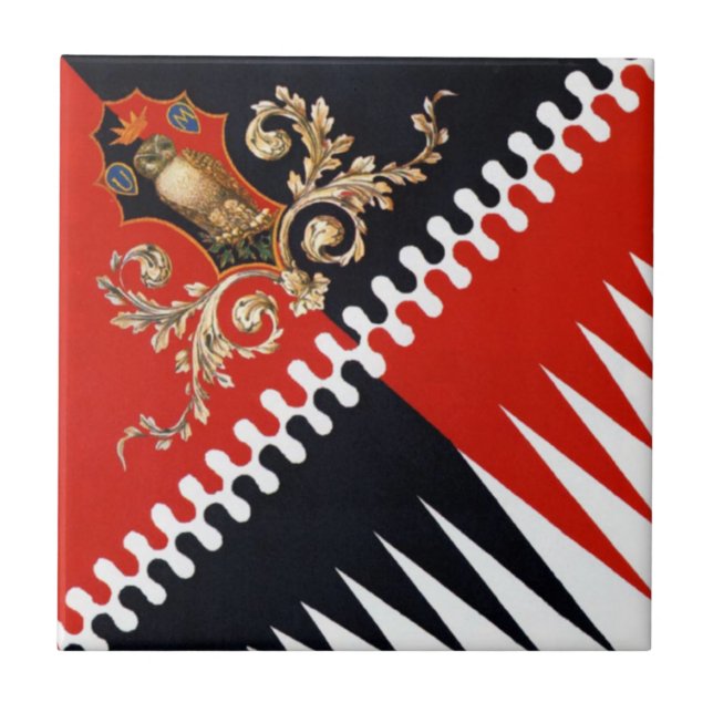 Contrada Priora della Civetta (Uggla) Palio di Sie Kakelplatta (Framsidan)