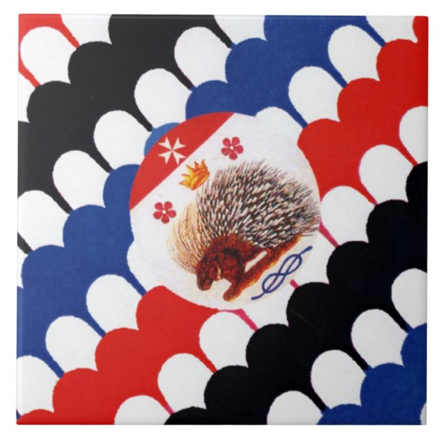 Contrada Sovrana dell'Istrice (Porcupine) Palio Kakelplatta (Framsidan)