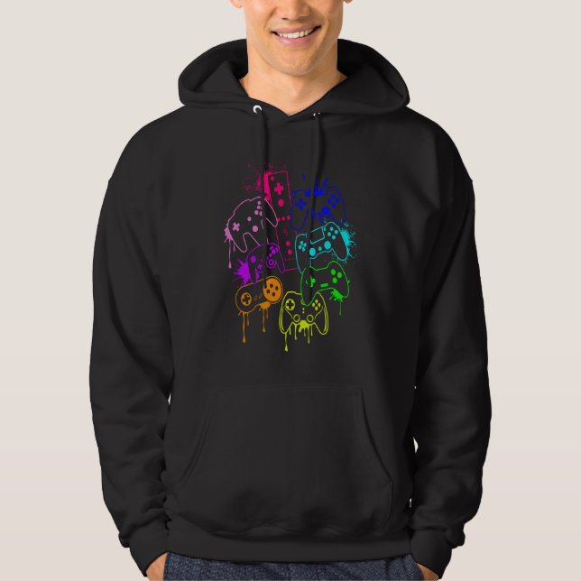 Control all the Things Video Game Controller  5 Hoodie (Framsida)