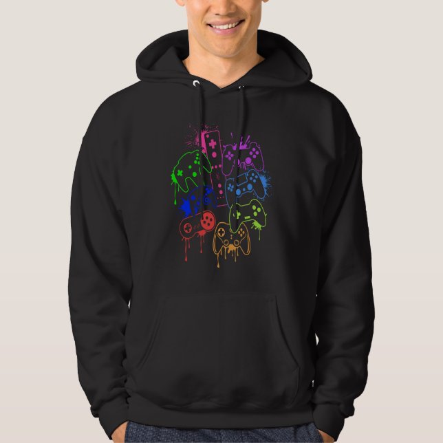 Control all the Things Video Game Controller  9 Hoodie (Framsida)