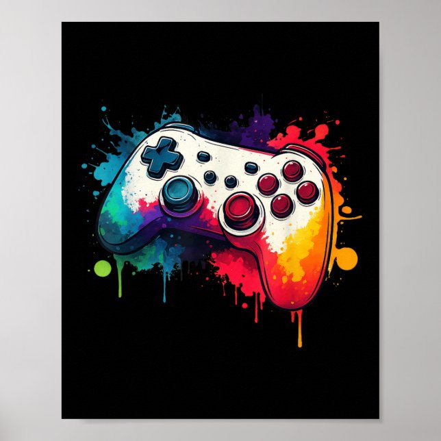 Control All The Things Video Game Controller Gamer Poster (Framsidan)