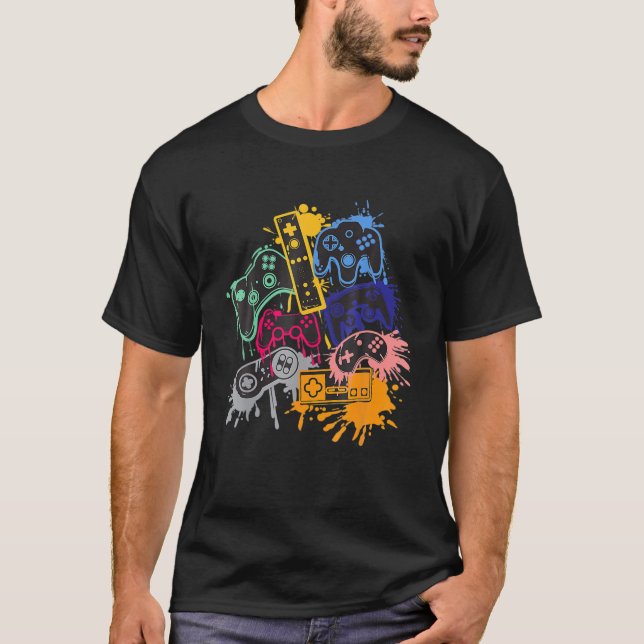 Control All The Things Video Game Controller T Shirt (Framsida)