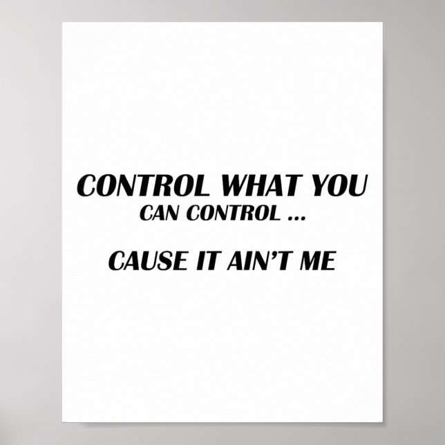 Control What You Can Control Cause It Ain't Me Fun Poster (Framsidan)