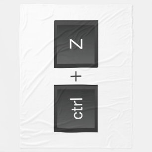 Control-Z ctrl+Z "UNDO"-Roligt, svart PC Tangentbo Fleecefilt