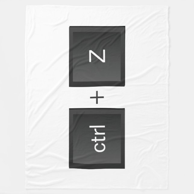 Control-Z ctrl+Z "UNDO"-Roligt, svart PC Tangentbo Fleecefilt (Framsidan)