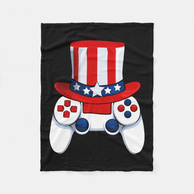 Controller American Hat 4:e juli USA Fleecefilt (Framsidan)