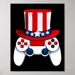 Controller American Hat 4:e juli USA Poster