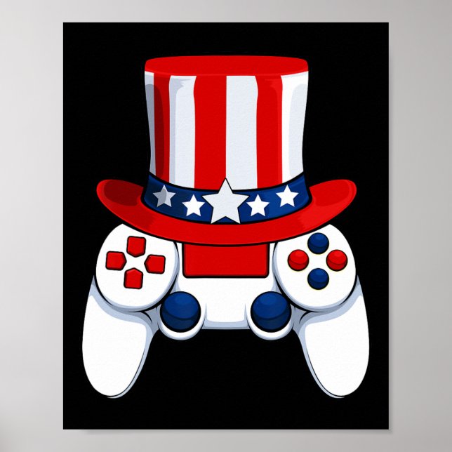 Controller American Hat 4:e juli USA Poster (Framsidan)
