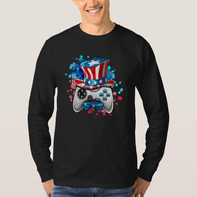 Controller farbror Sam Game American 4:e juli Boy T Shirt (Framsida)