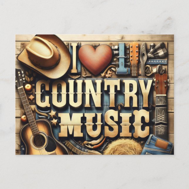 Contry music. vykort (Framsida)