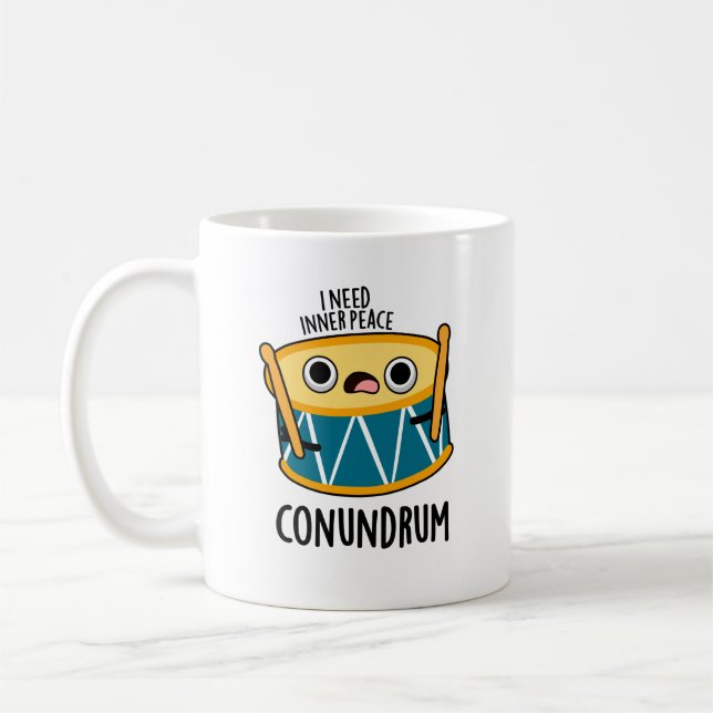 Conundrum Funny Drummer Drum Pun Kaffemugg (Vänster)