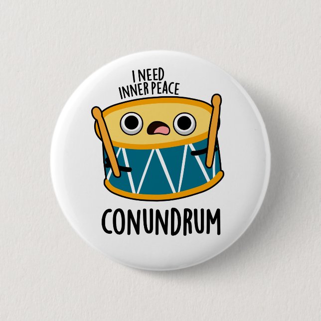 Conundrum Funny Drummer Drum Pun Knapp (Framsida)