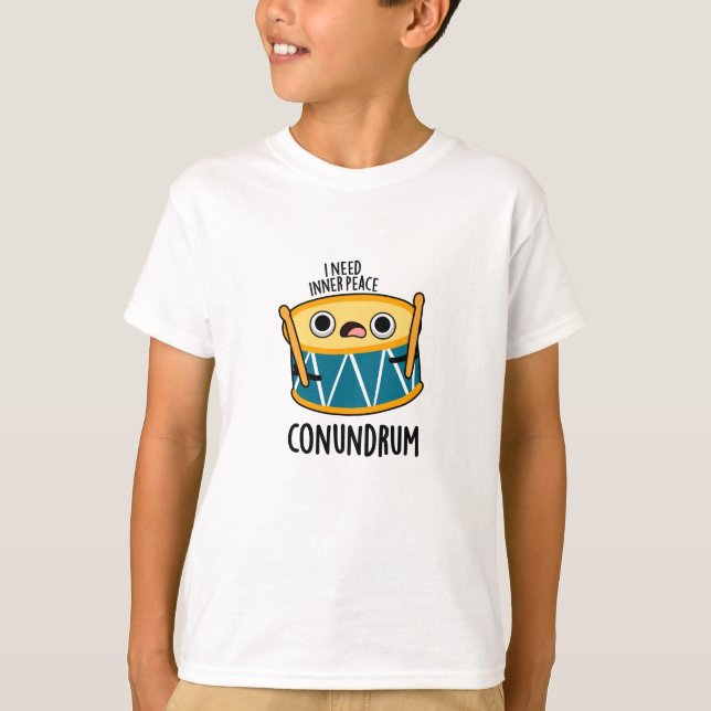 Conundrum Funny Drummer Drum Pun T Shirt (Framsida)