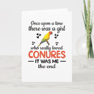 Conure Girl Gifts Sol Conure Älskare Parrot Owner Kort