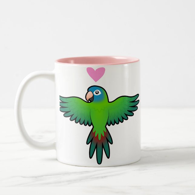 Conure / Lorikeet / Papegoj kärlek Två-Tonad Mugg (Vänster)