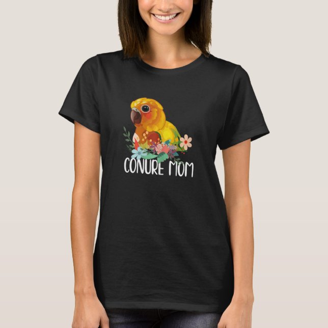 Conure Mamma Papegoja   Undulat   Sött Fågel Meme T Shirt (Framsida)