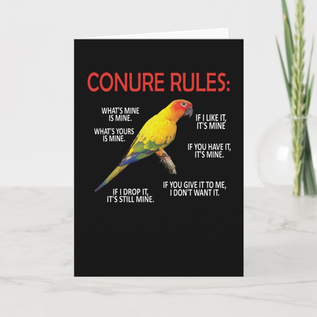 Conure Owner Conure Älskare Parrot Bird Sol Conure Kort (Framsida)