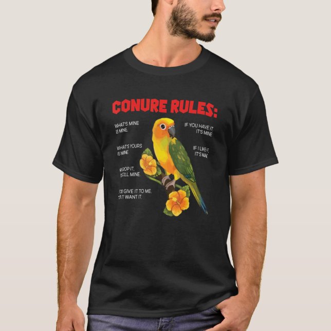 Conure Regler Conure Owner Birding T Shirt (Framsida)