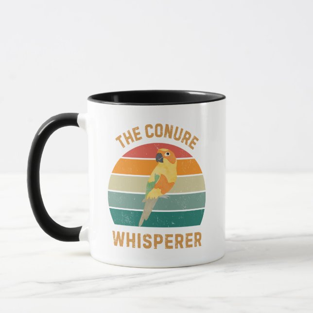 Conure-viskaren - Rolig papegojëälskare & fågeläga Mugg (Vänster)