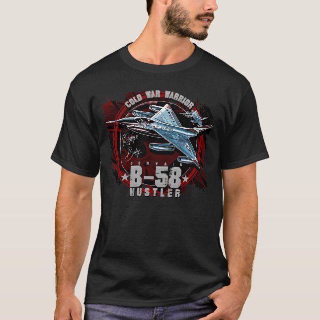 Convair B58 Hustler Fighterjet Vintage Aircraft T Shirt (Framsida)