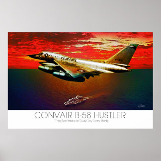Convair B-58 Hustler Supersonic Jet som flyger @ D Poster