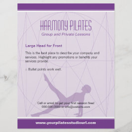 Convergenten fodrar purpurfärgade Pilates Reklamblad