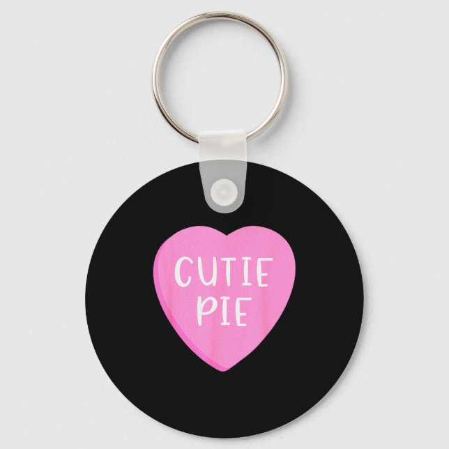 Conversation Candy Heart Cutie Pie Valentines Day  Nyckelring (Framsida)