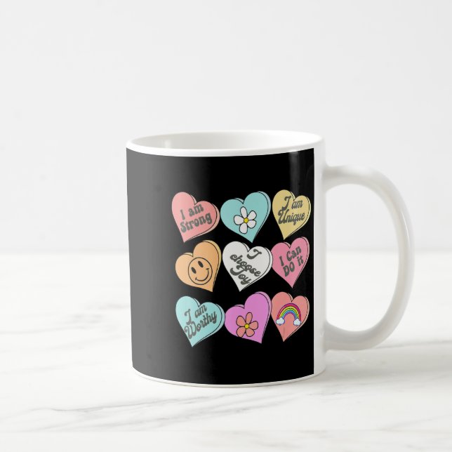 Conversation Hearts Groovy Valentines Day Cute Tea Kaffemugg (Höger)