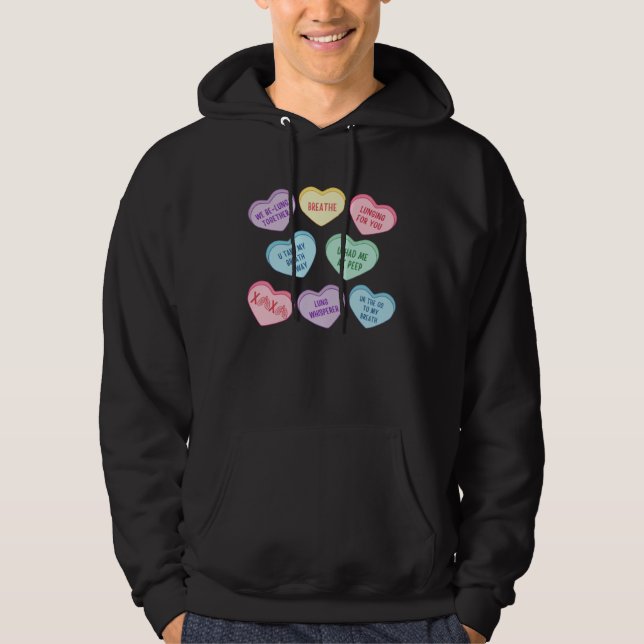 Conversation Hearts Respiratory Therapist Valentin Hoodie (Framsida)