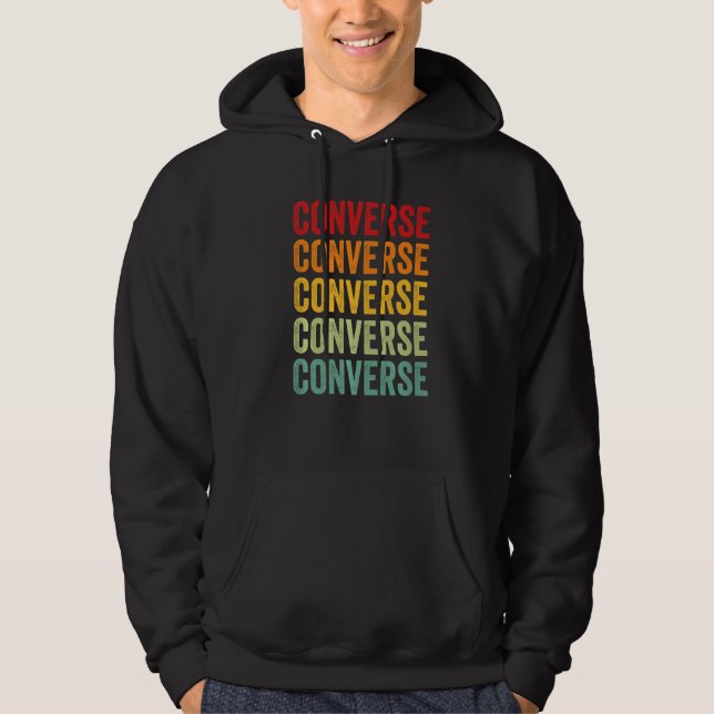 Converse County Wyoming Regnbågstext Hoodie (Framsida)