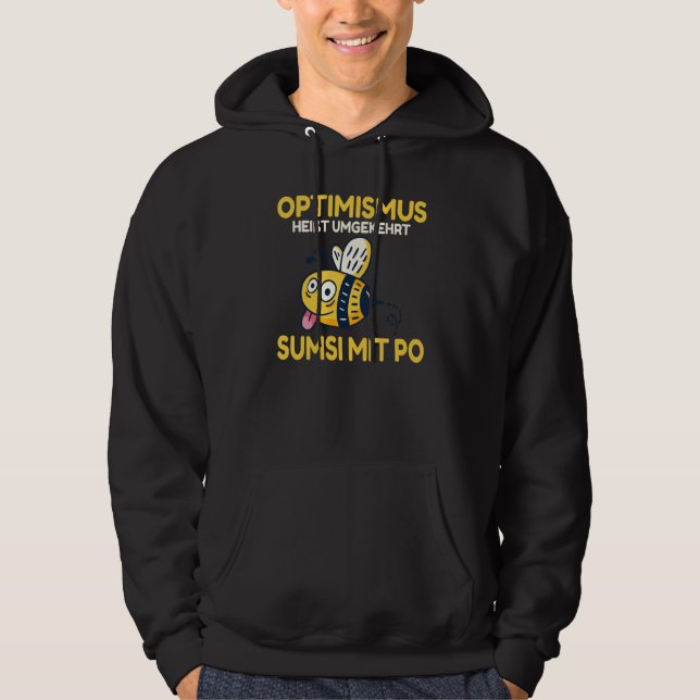 Conversely backprint optimism means Sumsi with Po  Hoodie (Framsida)