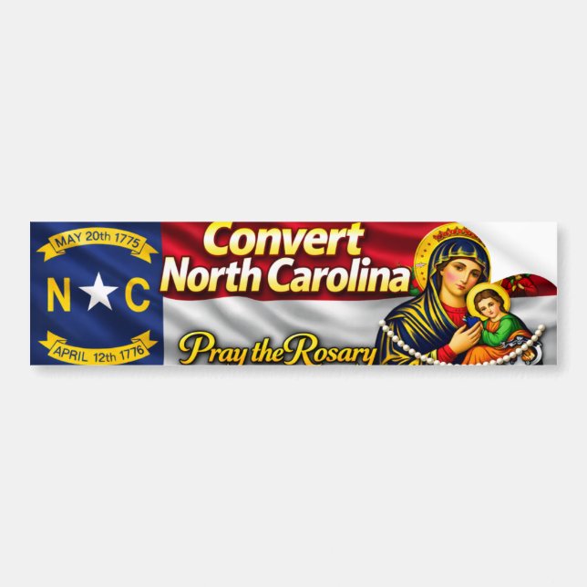 Convert North Carolina Bumper Sticker Bildekal (Framsidan)