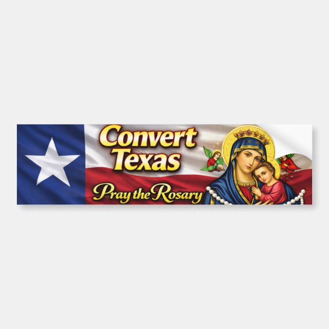 Convert Texas Rosary Bumper Sticker Bildekal (Framsidan)