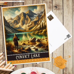Convict Sjö, Kalifornien Måla Vintage Vykort