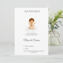 Convite de Batizado Anjinho Personalizado Inbjudningar