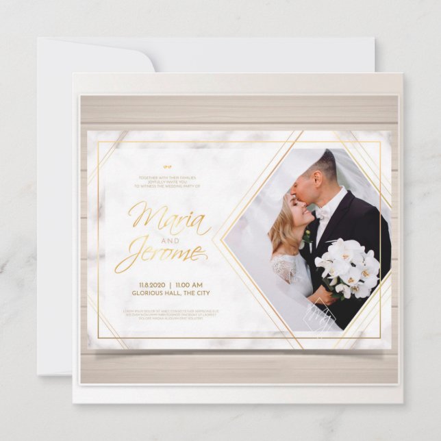 Convite de casamento- designer moderno, elegante. inbjudningar (Framsida)