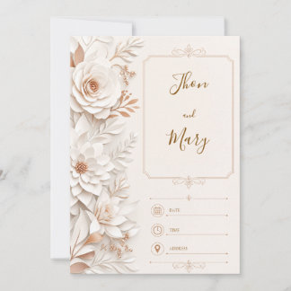 Convite de Casamento Moderno Floral Inbjudningar