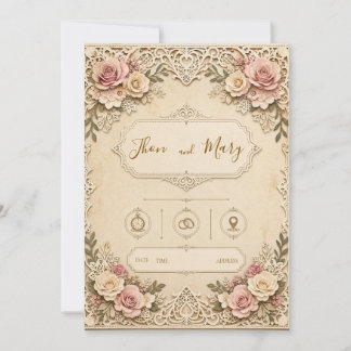 Convite de Casamento Moderno Floral Inbjudningar