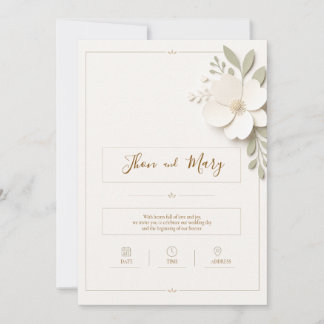 Convite de Casamento Moderno Rustico Floral Inbjudningar