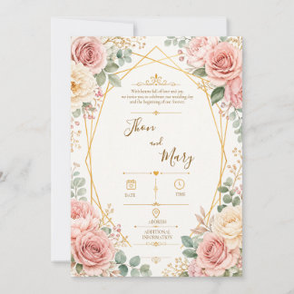 Convite de Casamento Moderno Rustico Floral Inbjudningar