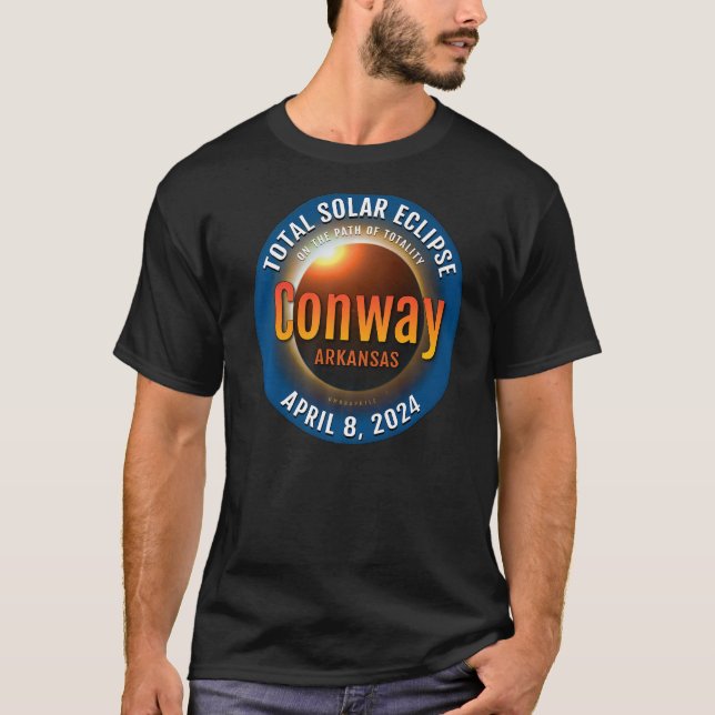 Conway Arkansas AR Total Solar Eclipse 2024 3 T Shirt (Framsida)